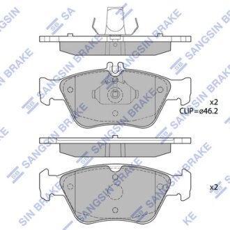 Колодки гальмівні передні MB C-CLASS (W202) (-00), E-CLASS (W210) (-02) HI-Q Hi-Q (SANGSIN) SP1755