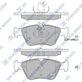 Колодки гальмівні передні MB C-CLASS (W202) (-00), E-CLASS (W210) (-02)  HI-Q Hi-Q (SANGSIN) SP1755