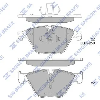 Колодки тормозные передние BMW 5 (F07, F10, F18) (10-), 6 (F12, F13) (11-), 7 (F Hi-Q (SANGSIN) SP1821