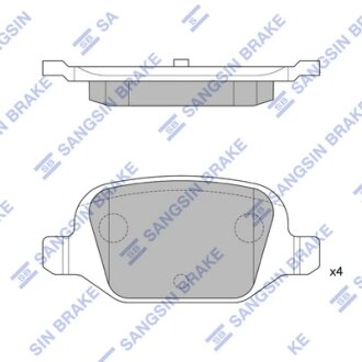 Колодки тормозные задние Fiat Panda (10-), 500C (312) (09-) Hi-Q (SANGSIN) SP1823