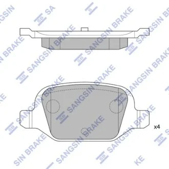 Колодки гальмівні задні Fiat Panda (10-), 500C (312) (09-) HI-Q Hi-Q (SANGSIN) SP1823