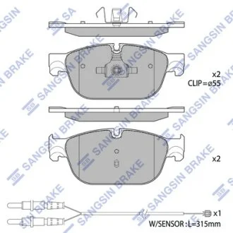 Колодки гальмівні передні Citroen C4 II (B7), C5 III (RD), C6 (TD), DS4, DS5, Peugeot 308, 407, 508  HI-Q Hi-Q (SANGSIN) SP1828