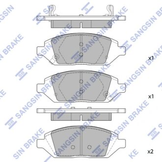 Колодки гальмівні передні Chevrolet Spark 13INCH (15-) HI-Q Hi-Q (SANGSIN) SP1836