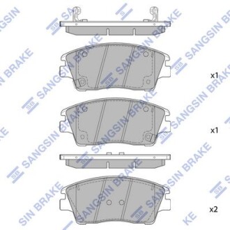 Колодки тормозные передние Sportage 14-, Tucson 15-, IX-35 10- (Hi-Q) Hi-Q (SANGSIN) SP1844