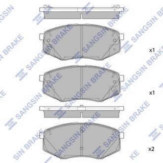 Колодки передні гальмівні Sonata LF 15-, Kona 17- (HI-Q) Hi-Q (SANGSIN) SP1847