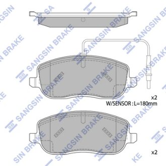 Колодки гальмівні передні Citroen C8 (02-), Fiat Ulysse (06-), Peugeot Expert (224) (02-) HI-Q Hi-Q (SANGSIN) SP1852
