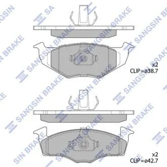 Колодки гальмівні передні Skoda Fabia (07-), VW Fox (05-), Polo (-99)  HI-Q Hi-Q (SANGSIN) SP1857