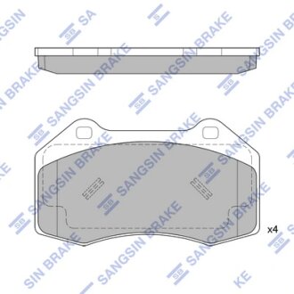 Колодки тормозные передние Renault Clio III (06-), Megane II, III Hi-Q (SANGSIN) SP1877