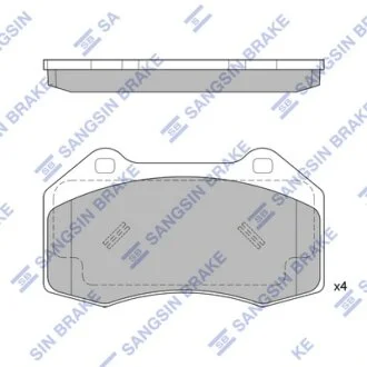 Колодки тормозные передние Renault Clio III (06-), Megane II, III Hi-Q (SANGSIN) SP1877
