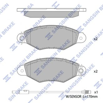 Колодки гальмівні передні Renault Kangoo (97-) HI-Q Hi-Q (SANGSIN) SP1891
