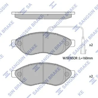 Колодки тормозные передние Citroen Jumper (06-), Fiat Ducato (250) (06-), Peugeo Hi-Q (SANGSIN) SP1904