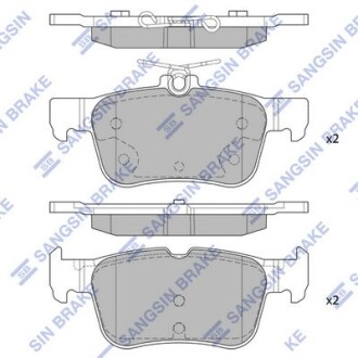 Колодка гальм. диск. FORD EDGE 15 - задн. (SANGSIN) Hi-Q (SANGSIN) SP1919