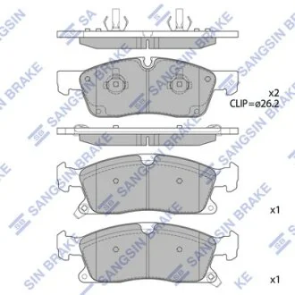 Колодки гальмівні передні Dodge Durango (11-), Jeep Grand Cherokee (10-) HI-Q Hi-Q (SANGSIN) SP1945