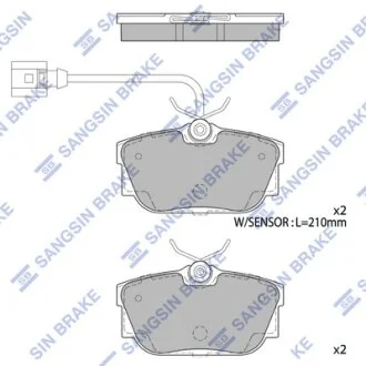 Колодки тормозные задние Ford Galaxy (WGR) (-06), VW Sharan (7M9,7M9,7M6) (-10) Hi-Q (SANGSIN) SP1984A