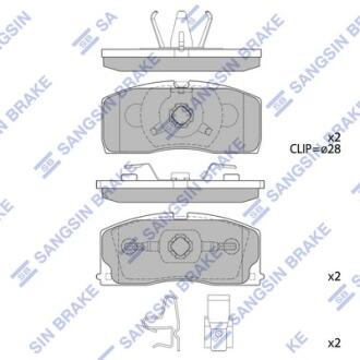 Колодки гальмівні дискові Hi-Q (SANGSIN) SP2154