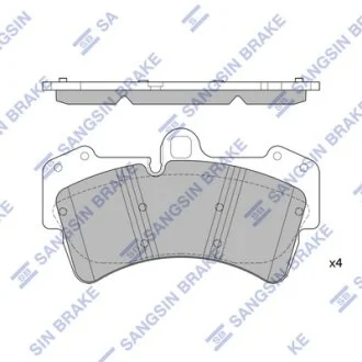 Колодки гальмівні передні Audi Q7 (4L) (06-), VW Touareg (7LA,7L6,7L7) (07-), Porsche Cayenne (955) (09-)  HI-Q Hi-Q (SANGSIN) SP2197