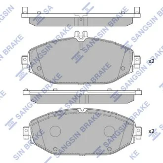 Колодки гальмівні передні MB C180 BlueTEC (14-), MB C200 (W205) (13-)  HI-Q Hi-Q (SANGSIN) SP4001