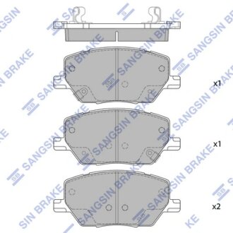 Колодки гальмівні передні Fiat 500X (16-), Jeep Renegade (15-), Jeep Compass (23-) HI-Q Hi-Q (SANGSIN) SP4006