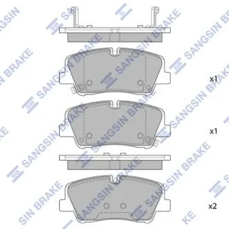 Колодки гальмівні дискові (комплект 4 шт) Hi-Q (SANGSIN) SP4038