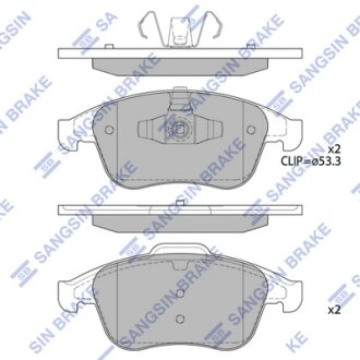 Колодки тормозные передние Renault Laguna (07-), Scenic III (09-) Hi-Q (SANGSIN) SP4055