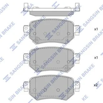 Комплект гальмівних колодок з 4 шт. дисків Hi-Q (SANGSIN) SP4070