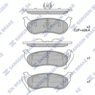 Колодки гальмівні задні Jeep Wrangler (05-), Cherokee (-08), Rubicon (TJ) (-07) HI-Q Hi-Q (SANGSIN) SP4167