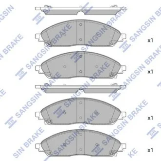 Колодки гальмівні передні Jeep Grand Cherokee (22-), Chrysler Pacifica (20-) HI-Q Hi-Q (SANGSIN) SP4196