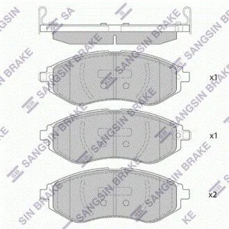 Колодки гальмівні дискові (комплект 4 шт) Hi-Q (SANGSIN) SP4207