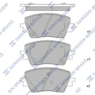 Колодки гальмівні передні Hyundai Kona (SX2) 17INCH (23-) HI-Q Hi-Q (SANGSIN) SP4379