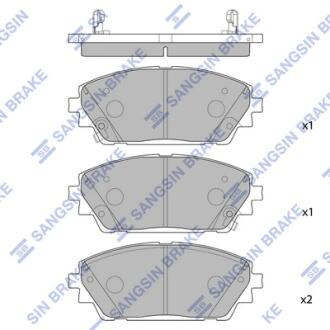 Колодки гальмівні дискові (комплект 4 шт) Hi-Q (SANGSIN) SP4381