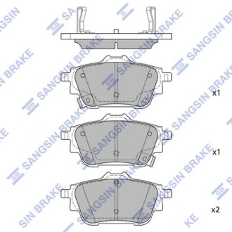 Колодки дискового гальма Hi-Q (SANGSIN) SP4451
