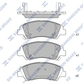 Колодки гальмівні передні Hyundai i10 (14-) HI-Q Hi-Q (SANGSIN) SP4492