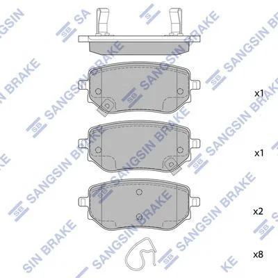 Колодки тормозные задние Nissan NP300 Navara (14-), Renault Alaskan (16-) Hi-Q (SANGSIN) SP4554 (фото 1)