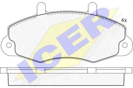Комплект гальмівних колодок (дискових) ICER 140896 (фото 1)