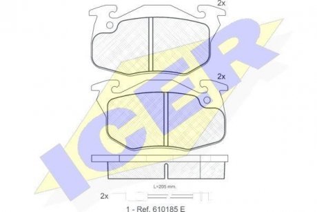 Комплект гальмівних колодок (дискових) ICER 180633 (фото 1)