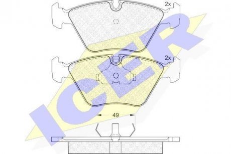 Комплект гальмівних колодок (дискових) ICER 180773 (фото 1)