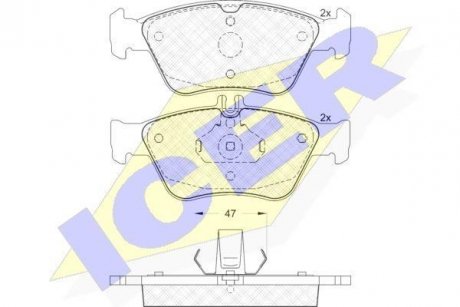 Комплект гальмівних колодок (дискових) ICER 181115 (фото 1)