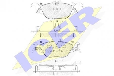 Комплект гальмівних колодок (дискових) ICER 181249 (фото 1)