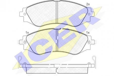 Комплект гальмівних колодок (дискових) ICER 181260 (фото 1)