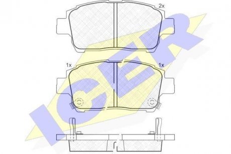 Комплект гальмівних колодок (дискових) ICER 181386 (фото 1)