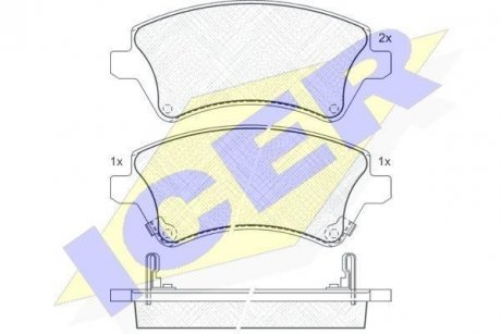 Комплект гальмівних колодок (дискових) ICER 181513 (фото 1)