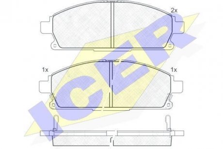 Комплект гальмівних колодок (дискових) ICER 181521