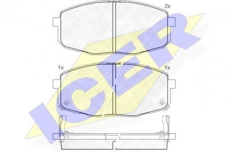Комплект гальмівних колодок (дискових) ICER 181540 (фото 1)