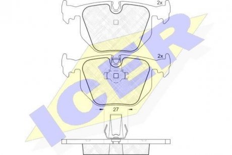 Комплект гальмівних колодок (дискових) ICER 181549 (фото 1)