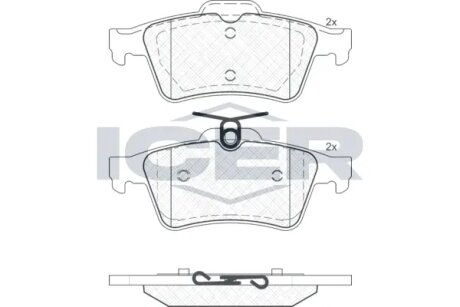 Комплект гальмівних колодок (дискових) ICER 181651-200