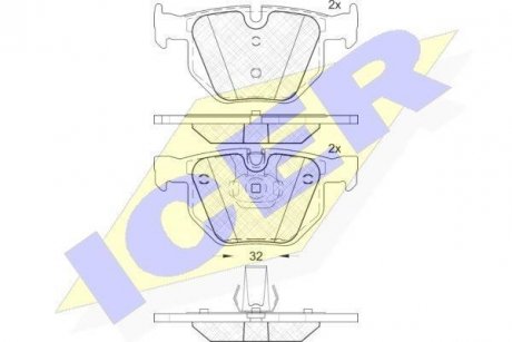Комплект гальмівних колодок (дискових) ICER 181685-202 (фото 1)