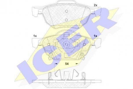 Комплект гальмівних колодок (дискових) ICER 181695 (фото 1)