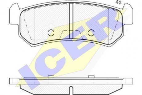 Комплект гальмівних колодок (дискових) ICER 181727 (фото 1)