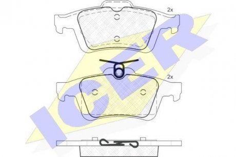 Комплект гальмівних колодок (дискових) ICER 181744