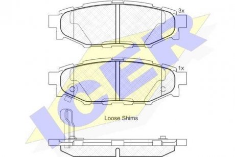 Комплект гальмівних колодок (дискових) ICER 181759